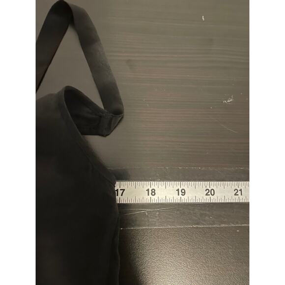 Friend of Mine Womens Camisole Large Black Silk Satin V Neck Strappy Boxy READ - Picture 6 of 8